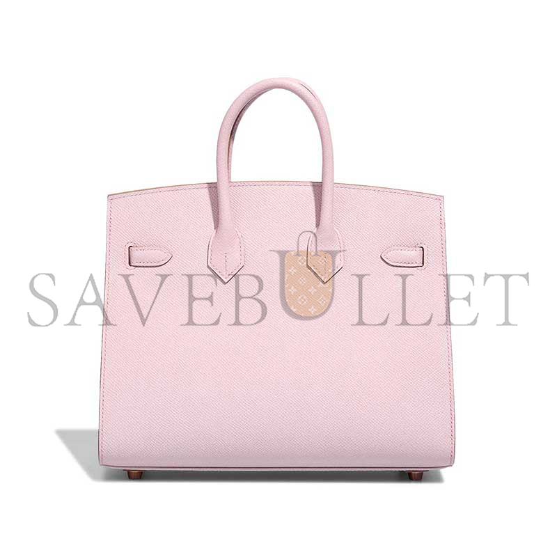 HERMÈS MASTER BIRKIN 25 EPSOM ROSE-GOLD HARDWARE ROSE SAKURA 635247 (25*20*13cm)